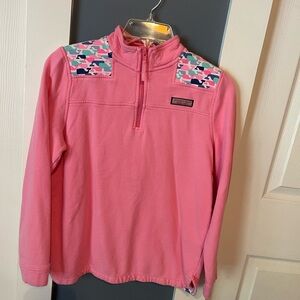 Vineyard Vines Pink Quarter-Zip with Camo Accents